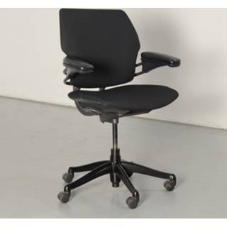 👉 Bureaustoel zwart Humanscale bureaustoel, zwart, 1D armleggers, opnieuw gestoffeerd, gecoate voetkruis