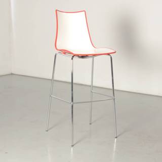 👉 Barkruk wit rood Zebra scab barkruk, / rood, buisframe