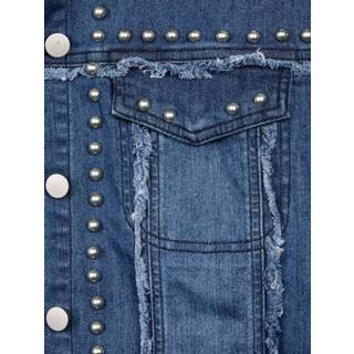 👉 Spijkerjas sienna katoen effen vrouwen met klinknageltjes blauw Spijkerjasje Jeansblauw 4055706025709 4055706025655
