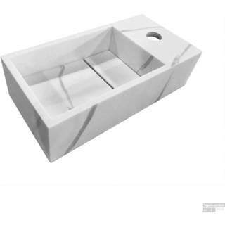 👉 Fontein wit Wiesbaden Noble 36x18x10 cm Rechts Solid Surface Marmerlook 8720365814280