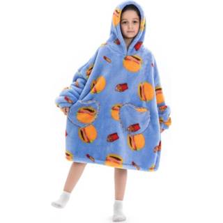 👉 Deken onesize kinderen Kinder snuggie met capuchon - fastfood