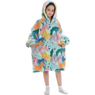 👉 Deken onesize kinderen Kinder snuggie met capuchon - zebra's