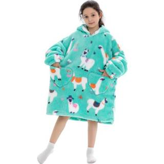 👉 Deken onesize kinderen Kinder snuggie met capuchon - Alpaca's