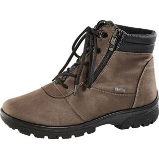 👉 Hoge veterschoenen vrouwen effen taupe textiel veterschoen Ara 4049299719480