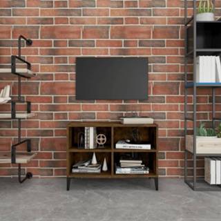 👉 Metalen active Tv-meubel met poten 69,5x30x50 cm gerookt eikenkleurig 8720286854983