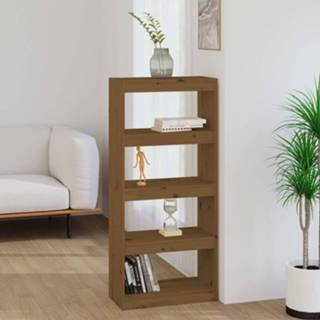 👉 Boekenkast grenenhout active Boekenkast/kamerscherm 60x30x135,5 cm honingbruin 8720286608715
