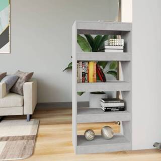 👉 Boekenkast hout active Boekenkast/kamerscherm 60x30x135 cm bewerkt betongrijs 8720286843291