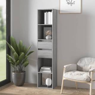 👉 Boekenkast grijs hout active 36x30x171 cm bewerkt sonoma eikenkleurig 8720286954522