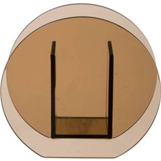 👉 Vaas bruin glas transparant ovaal - 18x6x17 cm 8716963168146