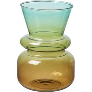 Vaas bruin groen glas transparant 3-tone - bruin/groen ø8x11.5 cm 8716963168160