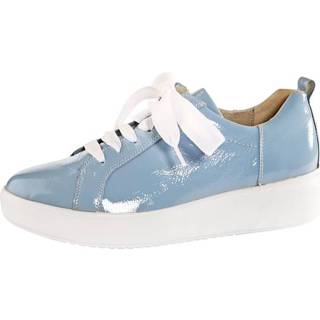 👉 Veter schoenen lichtblauw vrouwen effen blauw lakleer Veterschoen Modieuze stijl Waldläufer