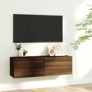 👉 Hout active Tv-wandmeubel 100x30x30 cm bewerkt bruineikenkleurig 8720286931639