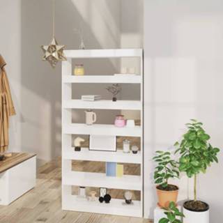 👉 Boekenkast wit hout active Boekenkast/kamerscherm 100x30x198 cm bewerkt hoogglans 8720286843901