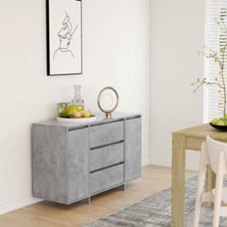 👉 Dressoir active met 3 lades 120x41x75 cm spaanplaat betongrijs 8720286835074