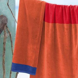 👉 Strandlaken rood katoen Seahorse Blocks (100x180 cm) 8719002109520