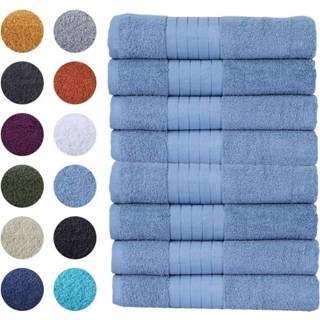 👉 Handdoek badstof blauw Zavelo Luxe Handdoeken - Hotelkwaliteit Badhanddoeken 50x100 cm 8 Stuks IJsblauw 8718889112418