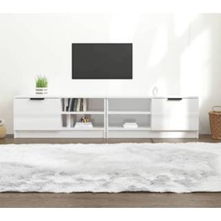 👉 Wit hout active Tv-meubelen 2 st 80x35x36,5 cm bewerkt hoogglans 8720286965870