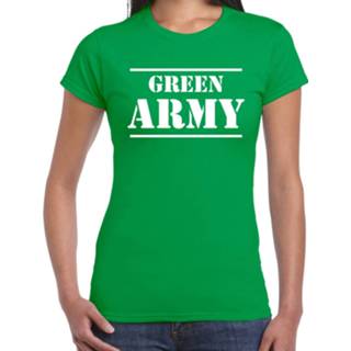 👉 Shirt active vrouwen groene donkergroen groen Green army/Groene leger supporter/fan t-shirt voor dames - Milieu
