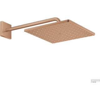 👉 Regen douche brons Regendoucheset Grohe Rainshower Mono Cube 31 cm met Wandarm Warm Sunset Geborsteld 4005176557774