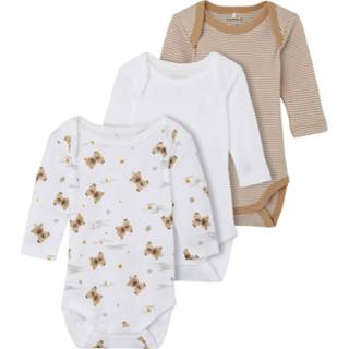 👉 Wierook katoen mix beige Name it Lange mouwen body 3 pak 5715308969595