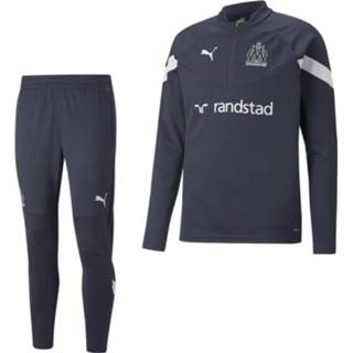 👉 Trainingspak blauw wit trainingspakken PUMA Olympique Marseille 1/4-Zip 2022-2023 Donkerblauw