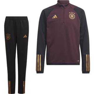 👉 Trainingspak bordeauxrood zwart goud trainingspakken rood kinderen Adidas Duitsland 2022-2024 Kids