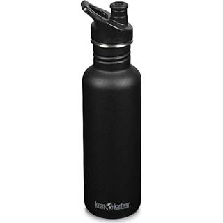 👉 Drinkfles zwart Klean Kanteen Classic Sportdop - Shale Black 800ml