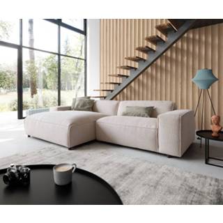 👉 Hoekbank beige DELIFE Tenso 280x165 cm Boucle recamiere links 4251943874296