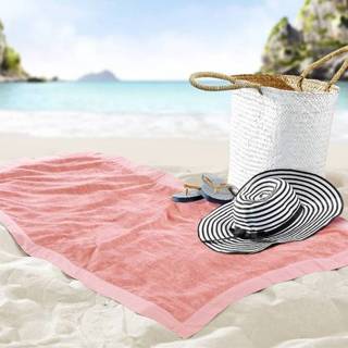 👉 Strandlaken roze katoen Sainte Maxime (100x200 cm) 8714305127042