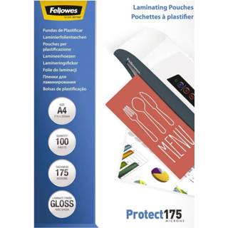 👉 Lami neer hoes Fellowes lamineerhoes Protect175 ft A4, 350 micron (2 x 175 micron), pak van 100 stuks 77511530876