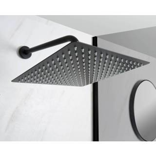 👉 Douchekop RVS plafondbevestiging zwart NOX modern 30 x 30cm Vierkant 5051752757174