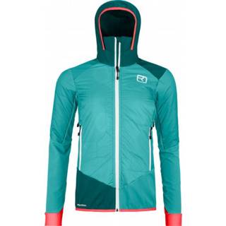 👉 Ortovox - Women's Swisswool Col Becchei Hybrid Jacket - Wollen bodywarmer maat M, blauw