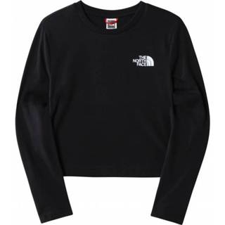 👉 The North Face - Girl's L/S Simple Dome Cropped Tee - Longsleeve maat XL, zwart