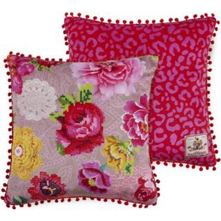 👉 Sierkussen polyester antraciet Vierkant 48x48 cm Happiness no.8063 sand 8717285178684