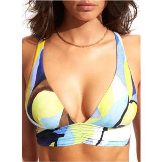 👉 Seafolly - Women's Tropfest Longline Tri - Bikinitop maat 16, oranje