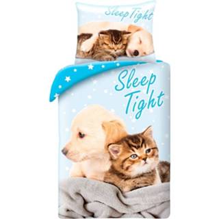 👉 Dekbedovertrek katoen antraciet Animal Pictures Sleep Tight 140 x 200 cm 70 90 - 5904209600861