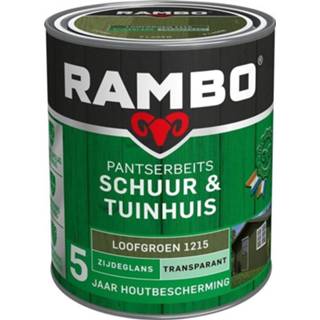 👉 Tuin huisje middenklasse doe-het-zelf zijdeglans transparant hout beits waterbasis loofgroen Rambo Pantserbeits Schuur & Tuinhuis - 8716242827818 8716242827764