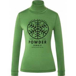 👉 Super.natural - Women's Powder Junkie Turtle - Longsleeve maat XL, willow brough / deep forest