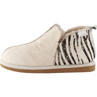 👉 Pantoffels beige geruwd leer animalprint vrouwen Pantoffel SHEPHERD