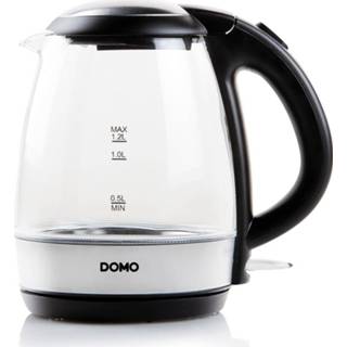 👉 Waterkoker transparant glas RVS stuks elektro blauw Domo uit en RVS, 1,2 l, 2200 W 5411397135353
