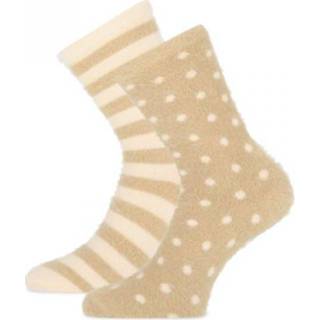 👉 Sand Homesocks fluffy dots stripes 8719534214365