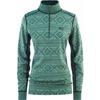 👉 Kari Traa - Women's Floke Half Zip - Merino-ondergoed maat XL, turkoois