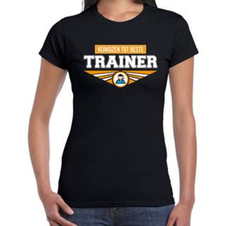 👉 Shirt active vrouwen zwart Verkozen tot beste trainer t-shirt dames - Cadeau