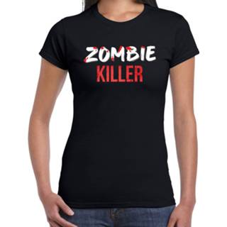 👉 Shirt active vrouwen zwart Halloween - Zombie killer verkleed t-shirt voor dames