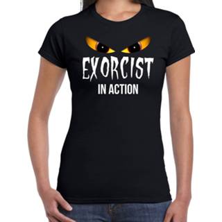 👉 Shirt active vrouwen zwart Halloween - Exorcist in action verkleed t-shirt voor dames