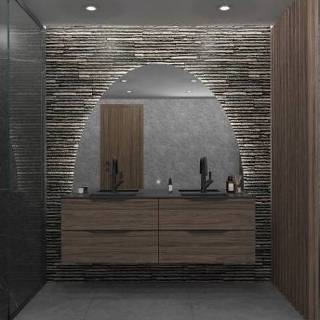 👉 Spiegel Gliss Design Eos 100x120cm Met Ronding Naar Boven 8720701008434