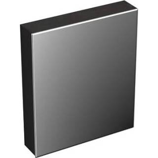👉 Spiegel kast eiken zwart Spiegelkast Forzalaqua Uni 59.5x68.5x12.5 Cm 1 Deur Rechts Tweezijdig Black Oiled 7445930635640