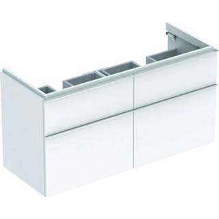 👉 Wastafelonderkast wit glans Geberit iCon 4 laden 119x62 cm voor dubbele wastafel,