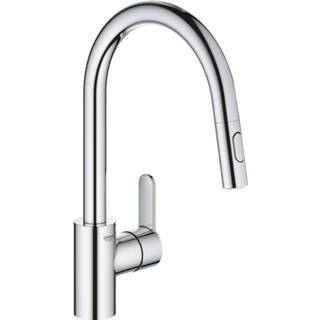 👉 Chroom keukenkraan eurostyle cosmopolitan GROHE keukenmengkraan uittrekbare uitloop,