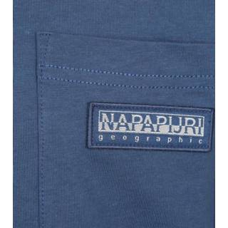 👉 Longsleeve T-shirt blauw katoen s effen male donkerblauw Napapijri S-Morgex 196009501690 2900065168012